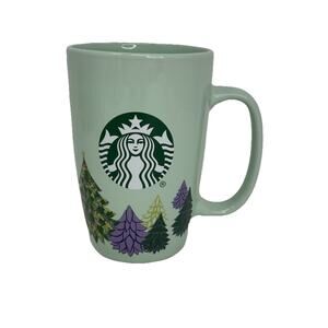 Starbucks 2020 Holiday Christmas Ceramic Coffee Mug 12oz Pine Trees - NO LID